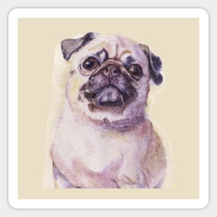 Pug Watercolor Painting - Dog Lover Gifts Sticker